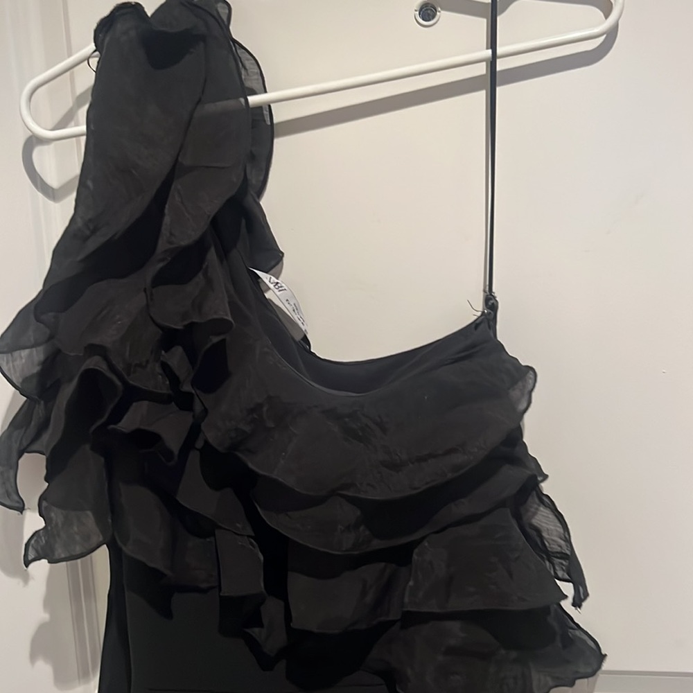 Zara Ruffle One-Shoulder Jumpsuit - Picture 2 of 6